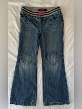 Mini-Boden Girls' Heart-Knee Jeans